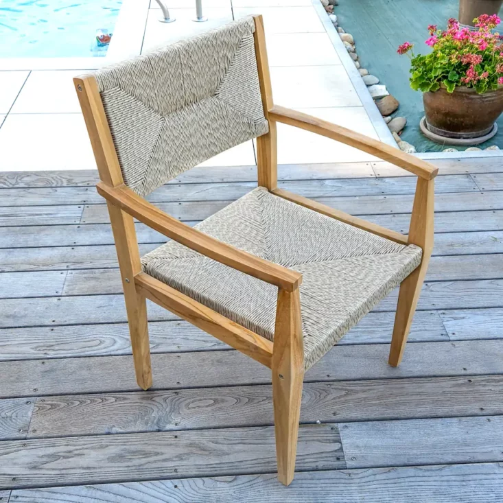 fauteuil en bois de teck rotin