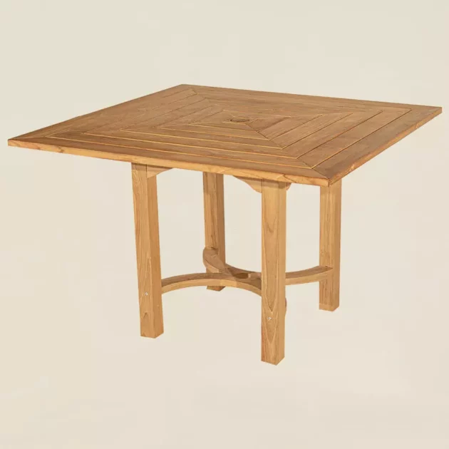 table haute de jardin mange debout en bois de teck