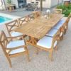 table de jardin extensible en teck 10 personnes