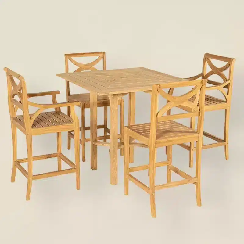 table haute de jardin carrée en bois