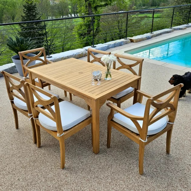 table de jardin 6 personnes avec chaises