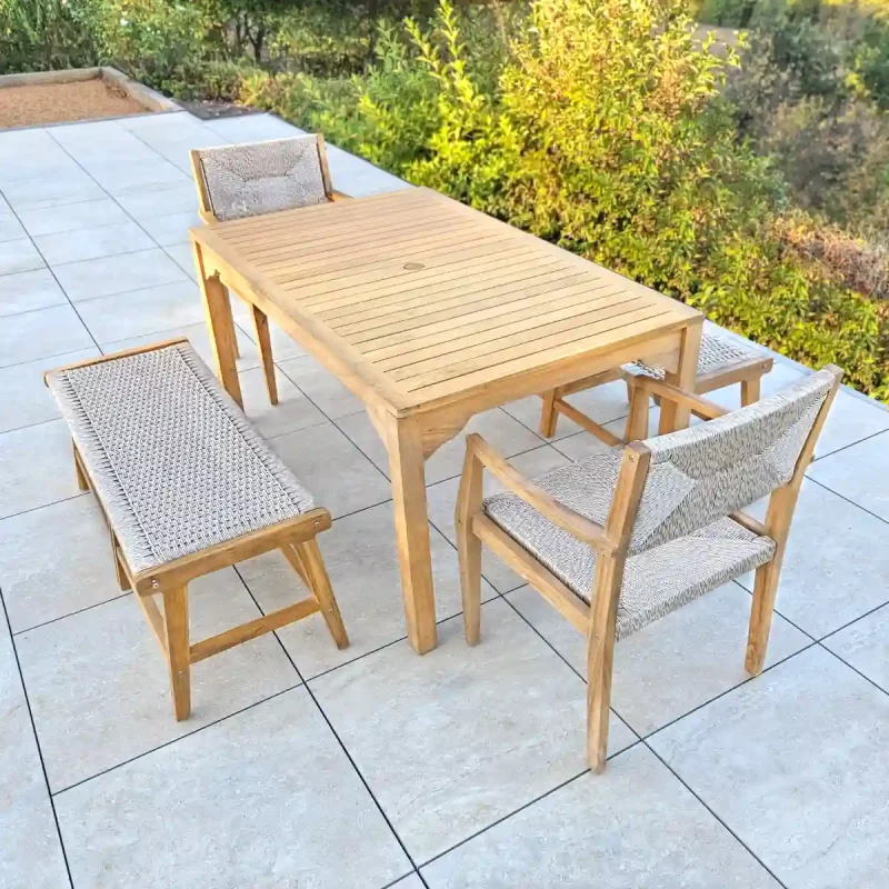 table de jardin 6 à 8 personnes en bois de teck